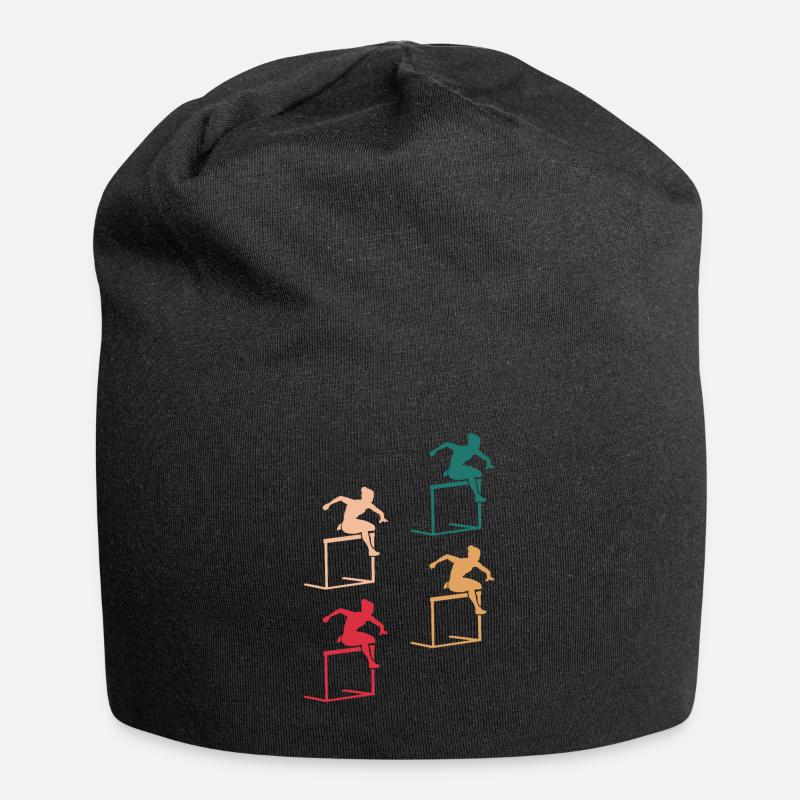 Farbspiel des Hindernislaufs - Jersey-Beanie - Schwarz