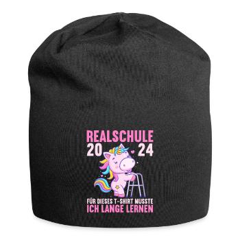 Realschule Junge Mädchen Realschule 2024 - Jersey-Beanie - Schwarz - Vorne