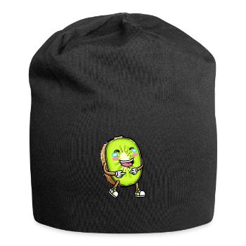 Kiwi fruit Kawaii émoticône - Bonnet en jersey - noir - Devant