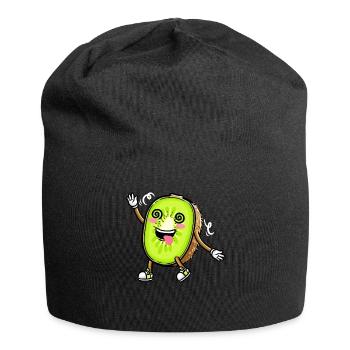 Kiwi fruit Kawaii émoticône - Bonnet en jersey - noir - Devant