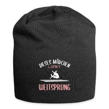 Weitsprung-Liebe - Jersey-Beanie - Schwarz - Vorne