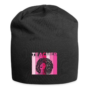 Schwarzer intelligenter Lehrer Afro Liebe Melanin Schwarz Histor - Jersey-Beanie - Schwarz - Vorne