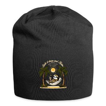 Chill Out Sloth Beach Party T-Shirt - Mocktail - Bonnet en jersey - noir - Devant