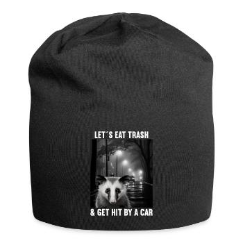 Lets eat Trash and get hit by a Car Opossum Possum - Jersey-Beanie - Schwarz - Vorne