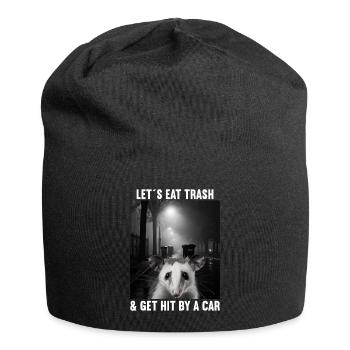 Lets eat Trash and get hit by a Car Opossum Possum - Jersey-Beanie - Schwarz - Vorne