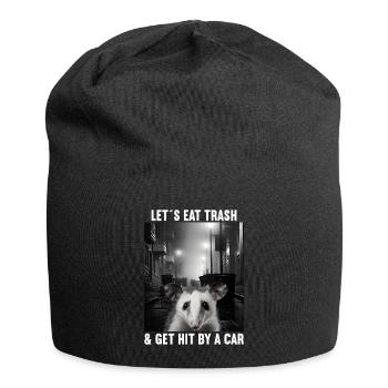 Lets eat Trash and get hit by a Car Opossum Possum - Jersey-Beanie - Schwarz - Vorne