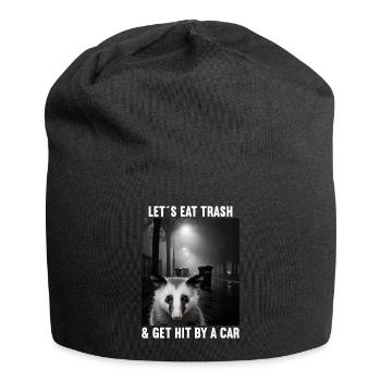 Lets eat Trash and get hit by a Car Opossum Possum - Jersey-Beanie - Schwarz - Vorne