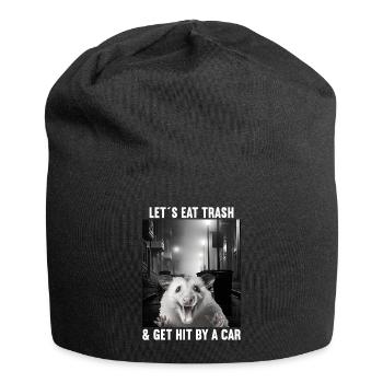 Lets eat Trash and get hit by a Car Opossum Possum - Jersey-Beanie - Schwarz - Vorne