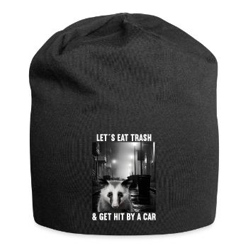 Lets eat Trash and get hit by a Car Opossum Possum - Jersey-Beanie - Schwarz - Vorne