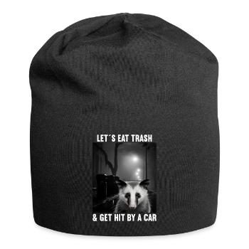 Lets eat Trash and get hit by a Car Opossum Possum - Jersey-Beanie - Schwarz - Vorne