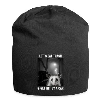 Lets eat Trash and get hit by a Car Opossum Possum - Jersey-Beanie - Schwarz - Vorne