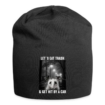 Lets eat Trash and get hit by a Car Opossum Possum - Jersey-Beanie - Schwarz - Vorne