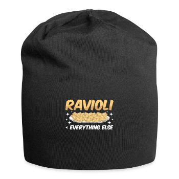 Pâtes raviolis italiennes drôles - Bonnet en jersey - noir - Devant