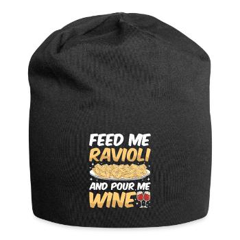 Pâtes raviolis italiennes drôles - Bonnet en jersey - noir - Devant