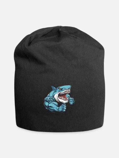 Haifisch Bizeps Tattoo I Love Dad - Jersey-Beanie - Schwarz