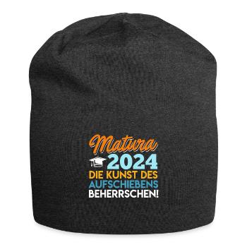 Matura 2024 Kunst des Aufschiebens Beherrschen - Jersey-Beanie - Anthrazit - Vorne