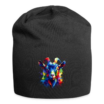 Bunte Splash Art Ziegen Bauernhof Tier Ziege Liebhaber - Jersey-Beanie - Schwarz - Vorne