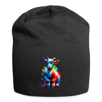 Bunte Splash Art Ziegen Bauernhof Tier Ziege Liebhaber - Jersey-Beanie - Schwarz - Vorne
