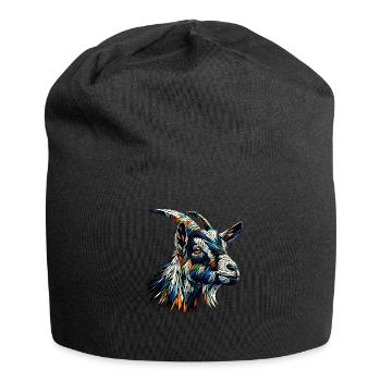 Polygon Art Ziegen Bauernhoftier Ziegenliebhaber - Jersey-Beanie - Schwarz - Vorne