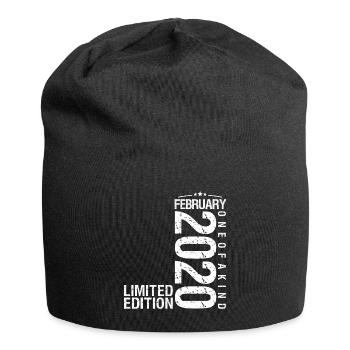Februar 2020 Februar Jubiläum Februar 2020 - Jersey-Beanie - Schwarz - Vorne