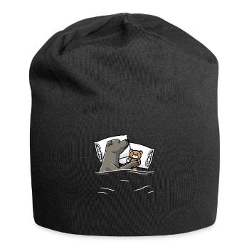 staffStaffordshire Bull Terrier dog with cuddly tie - Jersey Beanie - black - Front