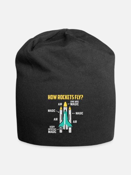 How Rockets Fly Magic Air Space Shuttle Geschenk - Jersey-Beanie - Schwarz
