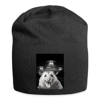 Funny possum selfie in front of UFOs Opossum UFO - Jersey Beanie - black - Front