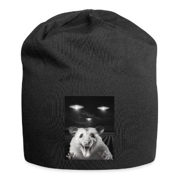 Funny possum selfie in front of UFOs Opossum UFO - Jersey Beanie - black - Front