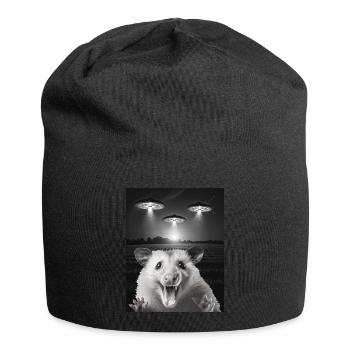 Funny possum selfie in front of UFOs Opossum UFO - Jersey Beanie - black - Front