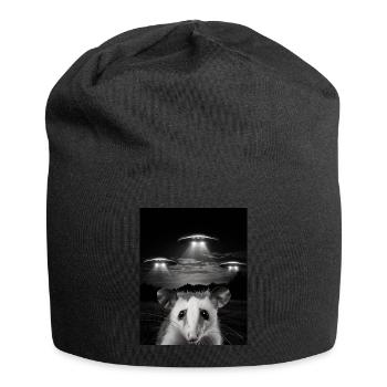 Funny possum selfie in front of UFOs Opossum UFO - Jersey Beanie - black - Front