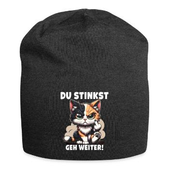 Du stinkst Geh weiter! Sarkastisches - Jersey-Beanie - Anthrazit - Vorne