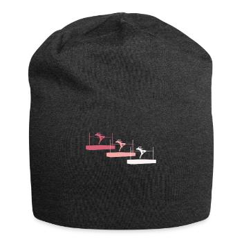 Farbenfrohe Hochsprung Figuren - Jersey-Beanie - Anthrazit - Vorne