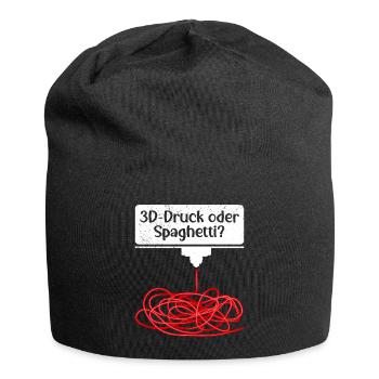 3D-Druck oder Spaghetti 3D Drucken Fail - Jersey-Beanie - Schwarz - Vorne