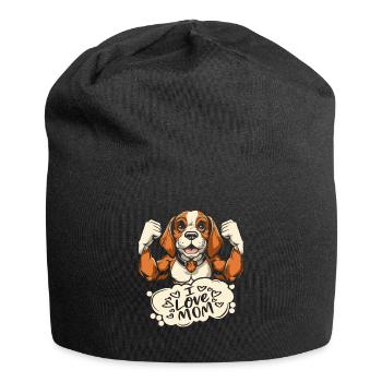 Beagle I Love Dad - Jersey-Beanie - Schwarz - Vorne