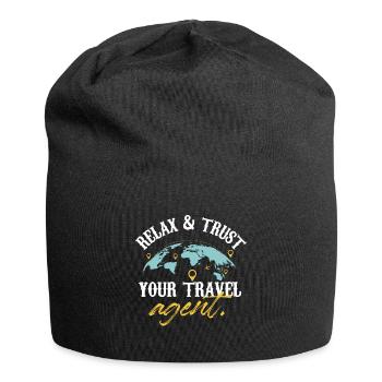 Détendez-vous et faites confiance à votre agent de voyages, planificateur de vacances - Bonnet en jersey - noir - Devant