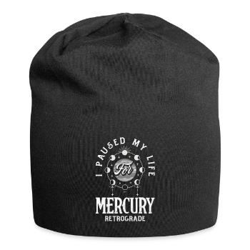 Rückläufige Planeten Merkur Rückläufig - Jersey-Beanie - Schwarz - Vorne