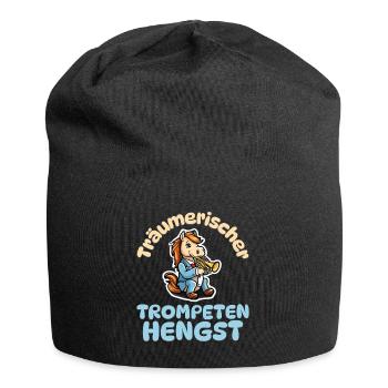 Träumerischer Trompeten Hengst - Pferde Trompete - Jersey-Beanie - Schwarz - Vorne
