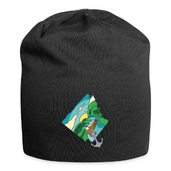 Oma Huhn Boot Bach runter Fantasy Geflügel Ausflug - Jersey-Beanie - Schwarz - Vorne
