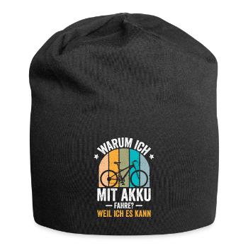 Fahrrad E-Bike Mountainbike - Jersey-Beanie - Schwarz - Vorne