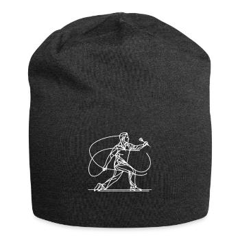 Line Art Dart Player Throwing Darts Players - Jersey Beanie - charcoal grey - Front