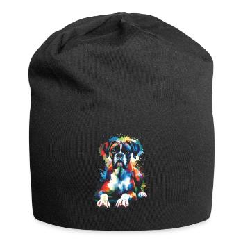 Coloré Splash Art Boxer chien boxers - Bonnet en jersey - noir - Devant