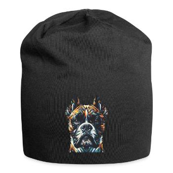 Polygon Art Boxer Hund Boxer - Jersey-Beanie - Schwarz - Vorne