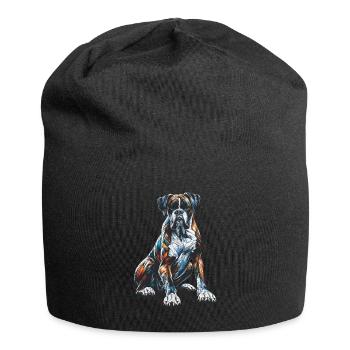 Polygon Art Boxer Hund Boxer - Jersey-Beanie - Schwarz - Vorne