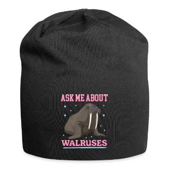 Walross Walroß Walrus Walrosse Geschenk - Jersey-Beanie - Schwarz - Vorne