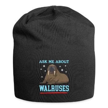 Walross Walroß Walrosse Walrus Geschenk - Jersey-Beanie - Schwarz - Vorne