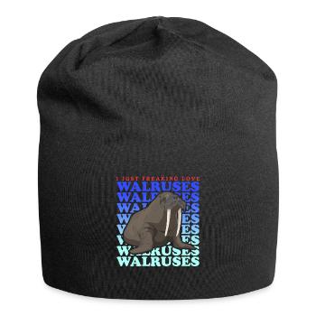 Walross Walrosse Walrus Walroß Geschenk - Jersey-Beanie - Schwarz - Vorne