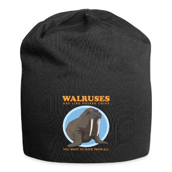 Walrus Walrus Walrus Seal Walrus Gift - Jersey Beanie - black - Front