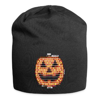 Halloween Pumpkin ASCII Style - Jersey Beanie - black - Front