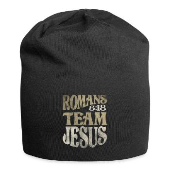 Romans 8:18 Team Jesus Bible Verse Christian - Jersey Beanie - black - Front