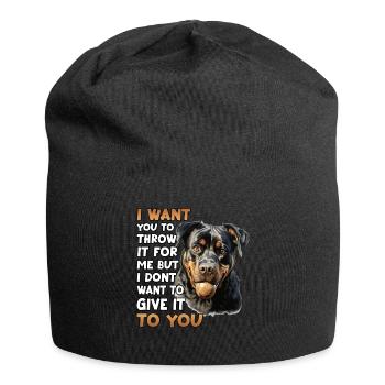 Porte-chien Rottweiler T pour les propriétaires - Bonnet en jersey - noir - Devant